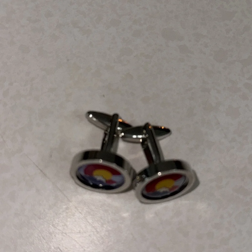 Colorado State Flag Cufflinks Silver